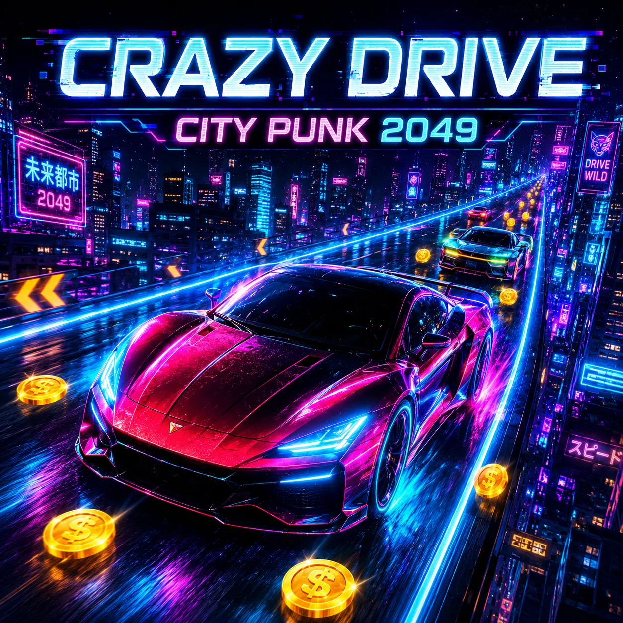 PLay Crazy Drive: City Punk 2049 now!